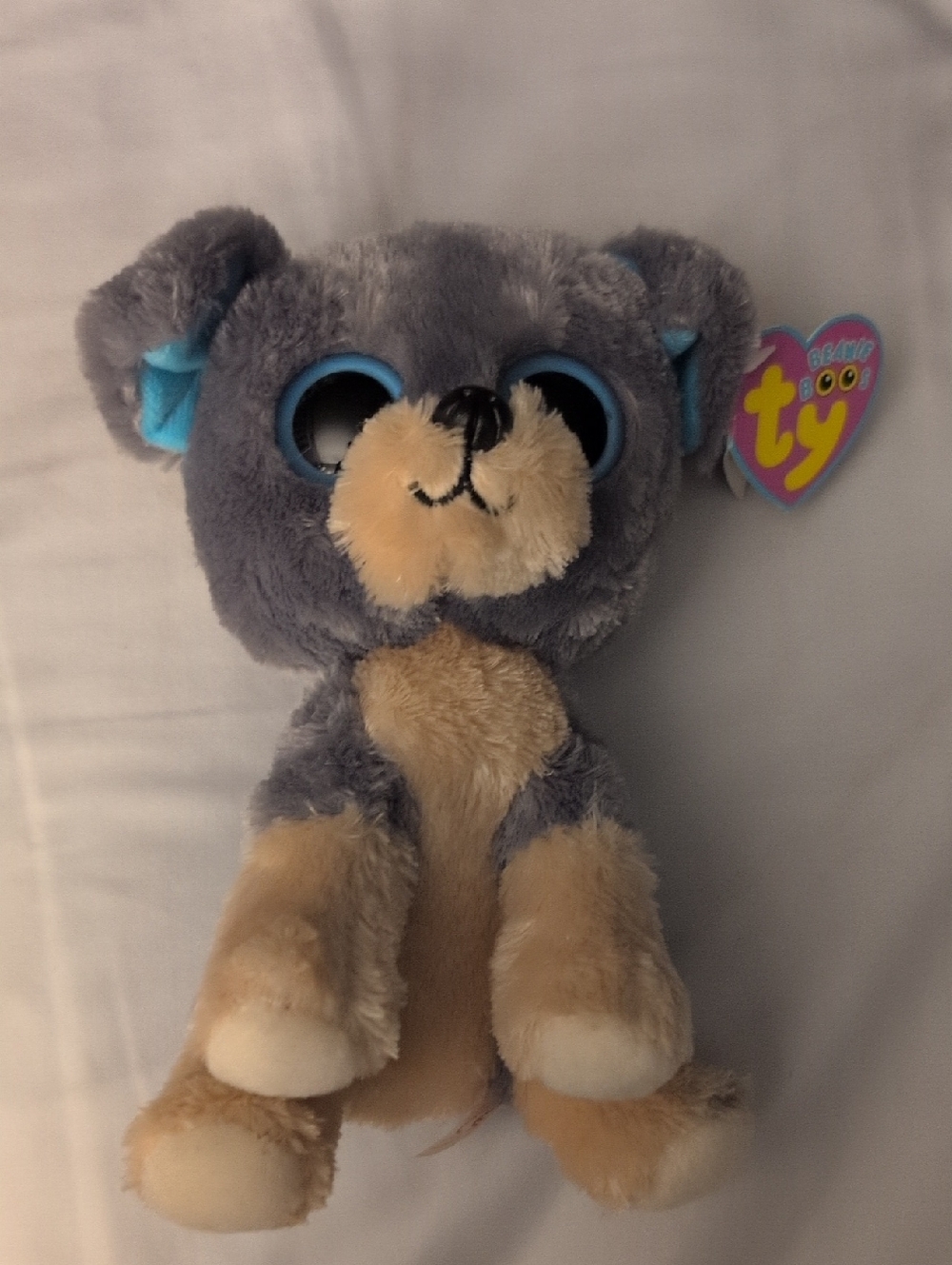 TY Beanie Boos Plush Gray and Tan Puppy